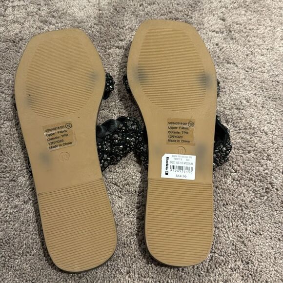 Very G Sparkle black Sandals! Size 10 like new - Picture 3 of 4